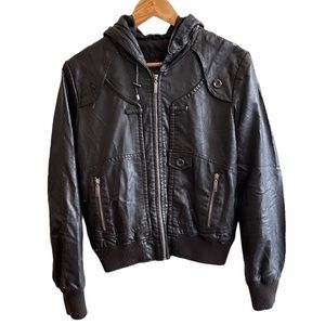 💕HP💕By Bernardo dark brown faux leather jacket